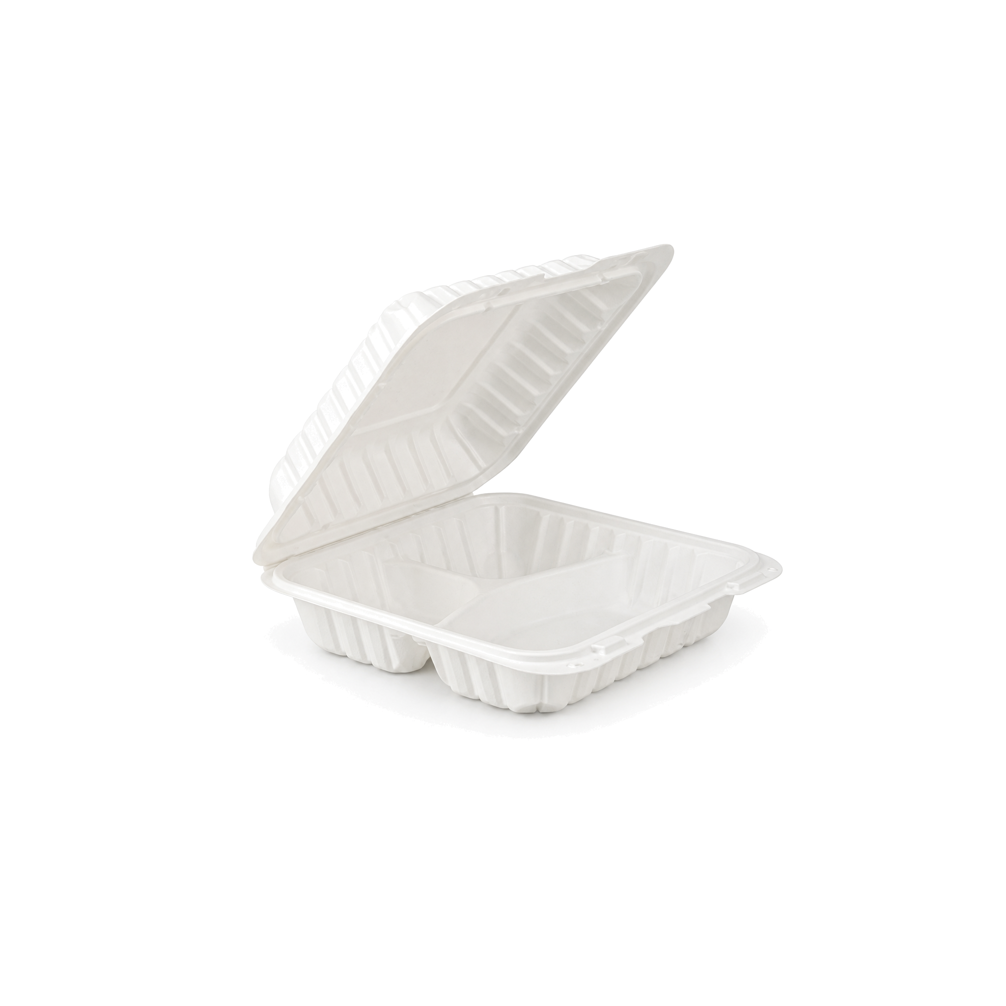8 in 3-compartment hinged container