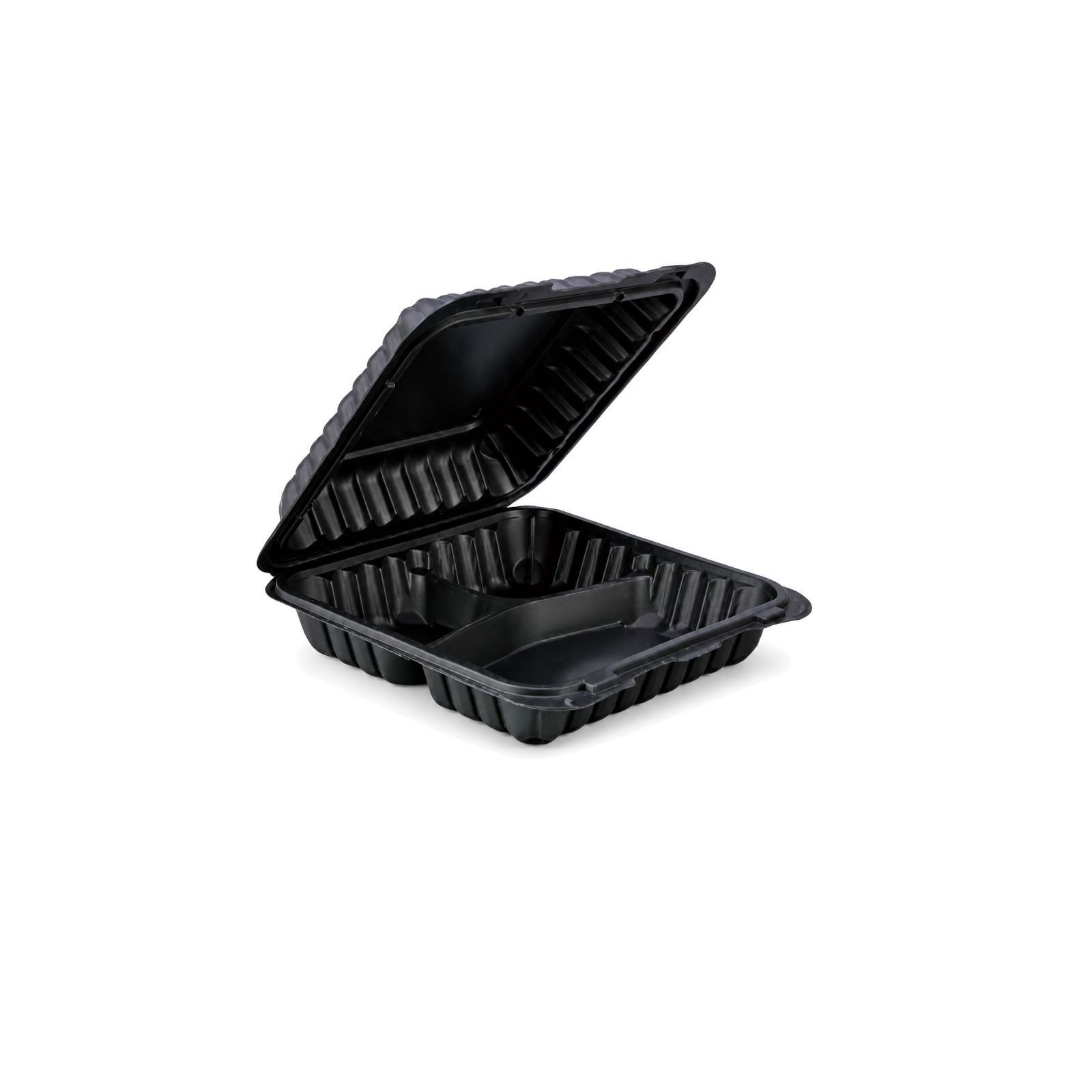 8 in 3-compartment hinged container